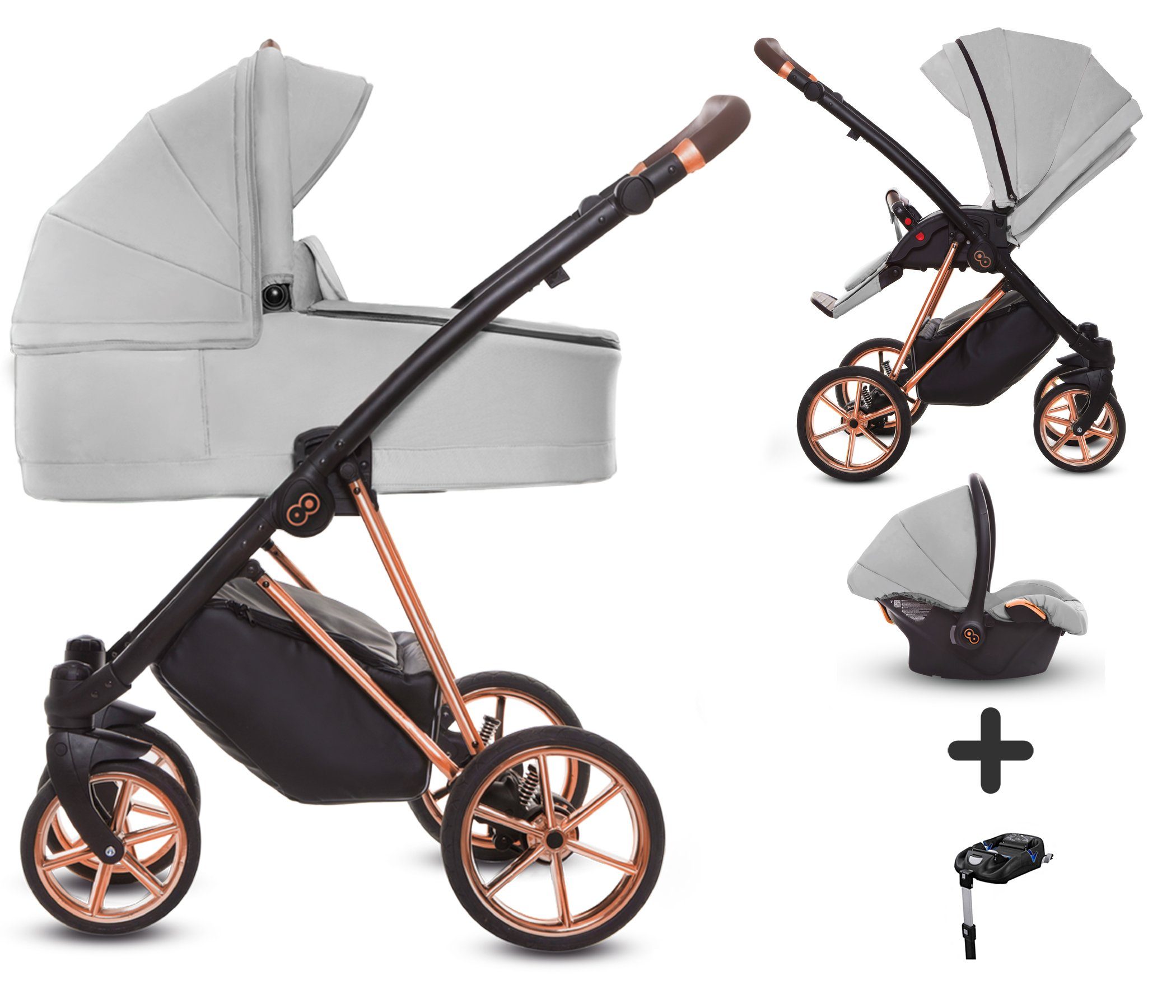 Kombi-Kinderwagen 4 in 1 Musse Ultra, Baby Buggy Babywanne Autositz Isofix Basis