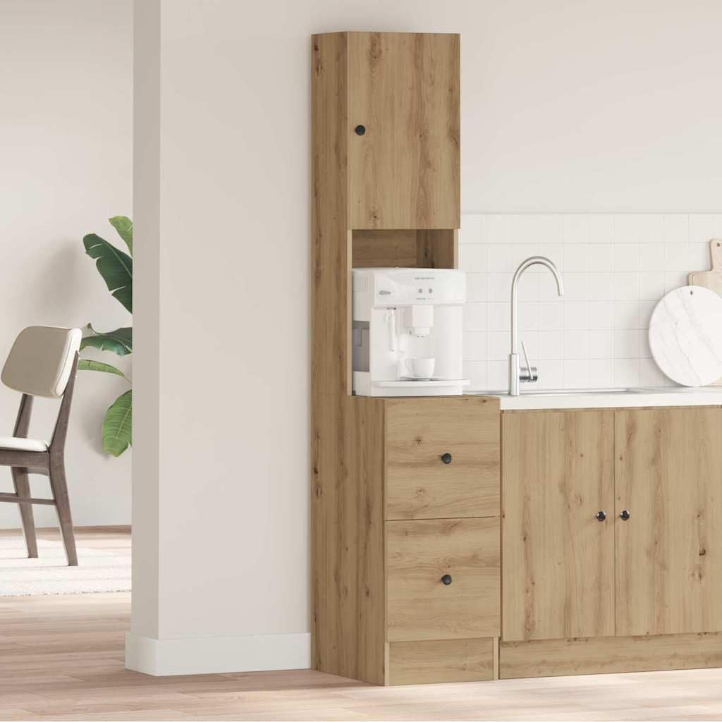 vidaXL Credenza da Cucina Rovere Artigianale 32 x 50 x 180 cm, Ampio Spazio, Mobile da Cucina Rettangolare Moderno, Organizer Chic per Sala da Pranzo, arredo Smart