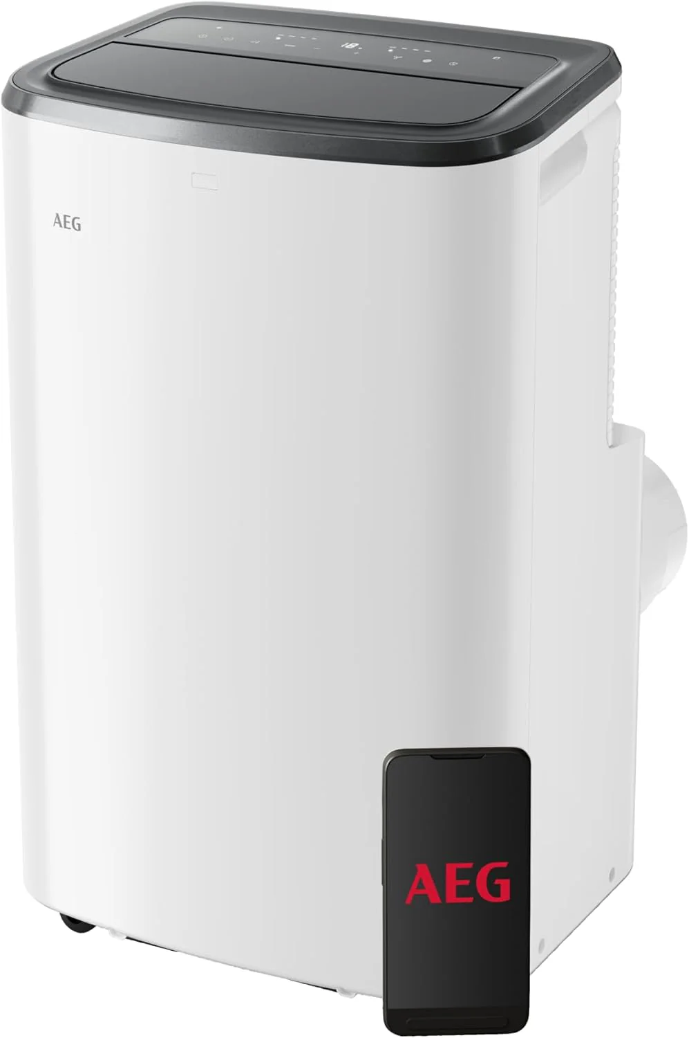 AEG Chillflex Pro AXP26U338CW mobiele airconditioner / LED-display / touchknoppen / afstandsbediening / 30-40 m2 / koelfunctie / ventilator / ontvochtigingsfunctie / automatisch / wit/zilver/zwart