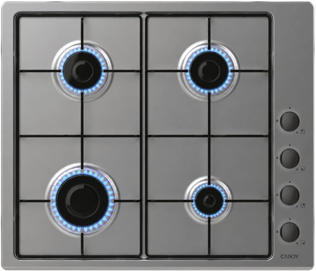 Candy Idea Piano Cottura a Gas 4 Fuochi, Inox