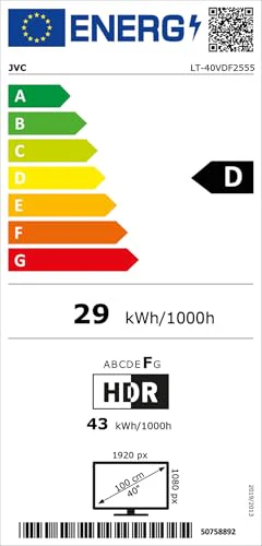 JVC Fernseher 40 Zoll Smart TV VIDAA Full HD HDR Fernseher mit 100 cm Bildschirmdiagonale und integriertem Triple-Tuner, LED TV LT-40VDF2555 (2026)