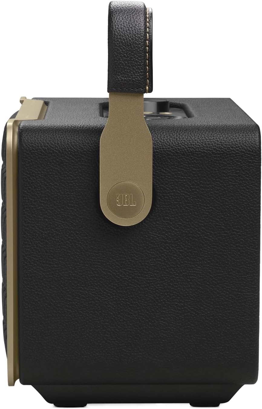 JBL Authentics 200 Smart Home Lautsprecher – 70er Jahre Retro-Design Bluetooth Box – Mit Quadrex Grill, Google Assistant, Alexa, AirPlay und JBL One App – Schwarz