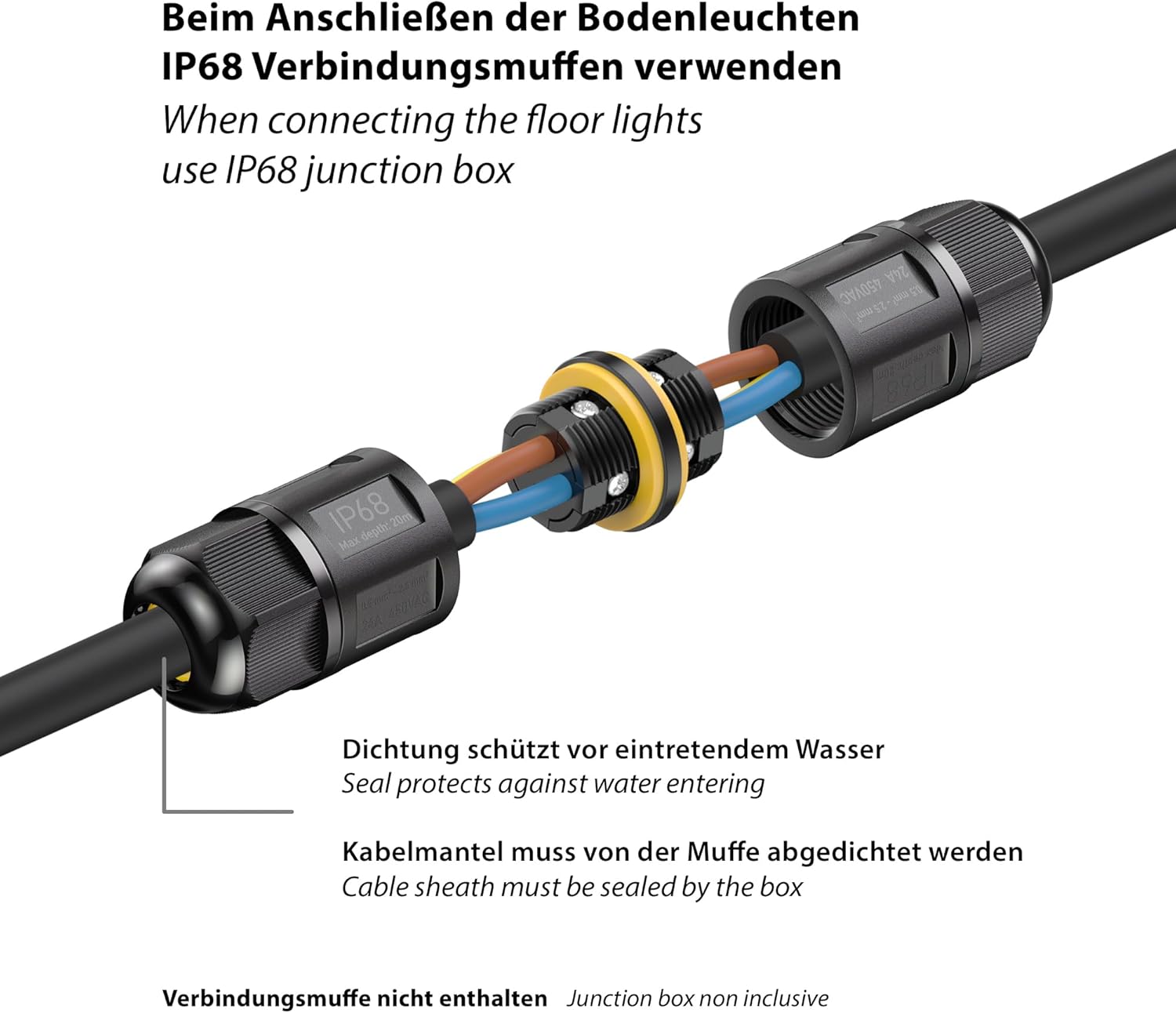 ledscom.de 10 Stück LED Pflasterstein Bodeneinbauleuchte CUS für außen, IP67, eckig, 15 x 15cm, warmweiß