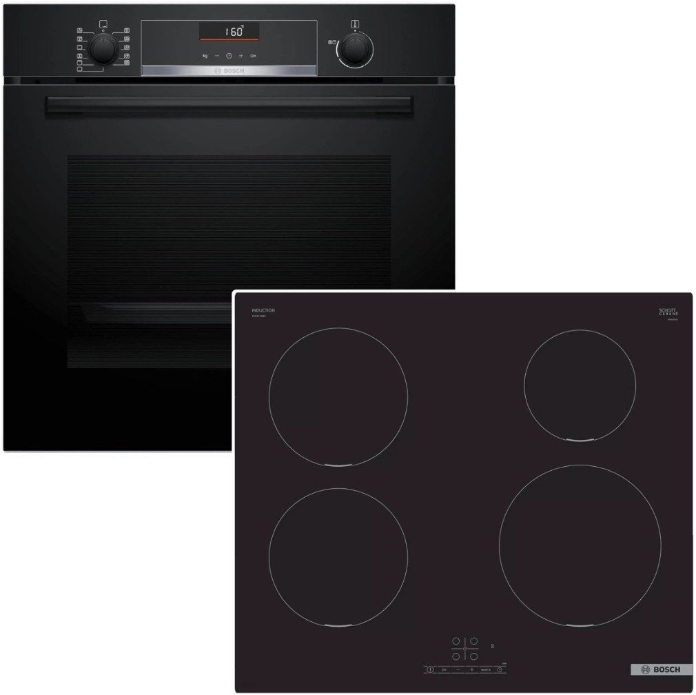 Backofen-Set Teleskopauszug 3D-Heißluft AirFry + Induktionskochfeld PowerBoost