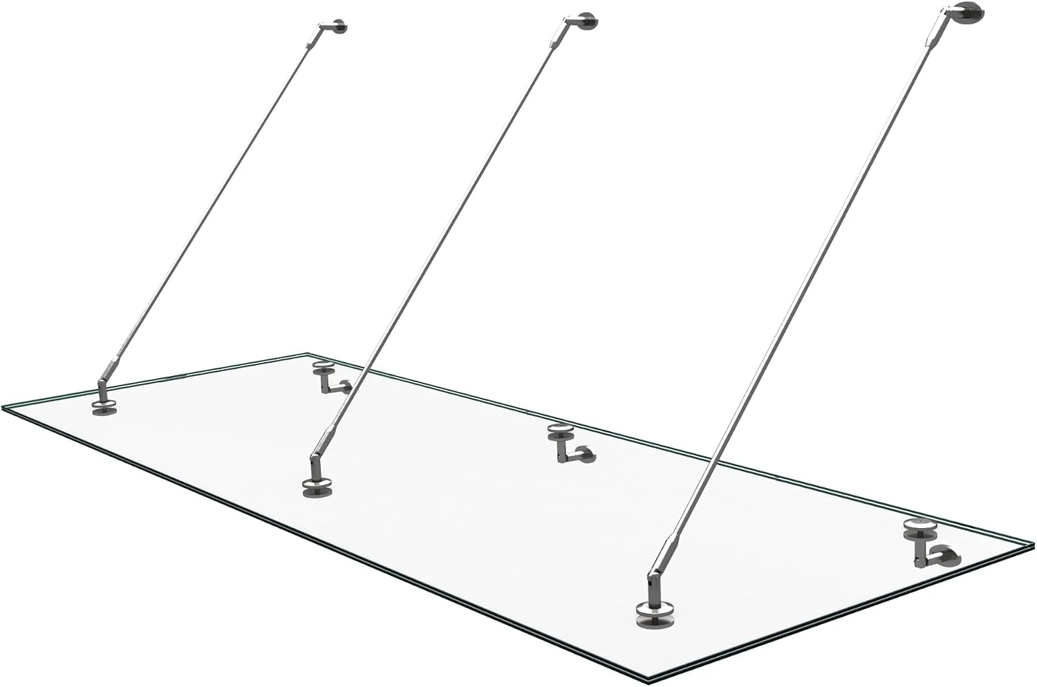 doporro Pavillion, 90x250 cm, Transparent/Silber, Vordach Überdachung VSG mit SGP Folie VDG02K Maße: 3