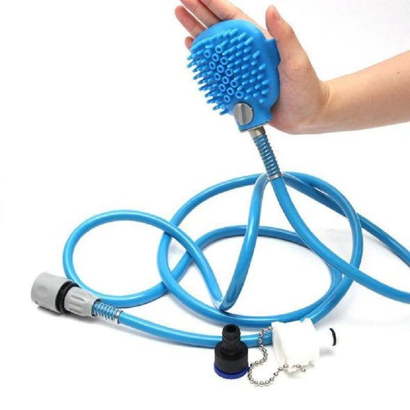2-in-1 Dog Bath Brush Pro with Sprayer & Scrubber Indoor & Outdoor Use