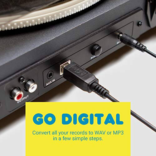 JAM Casse Altoparlanti Bluetooth   Spun Out Turntable, Giradischi Vinile Bluetooth, Impianto Stereo con Trasmissione a Cinghie : Elettronica