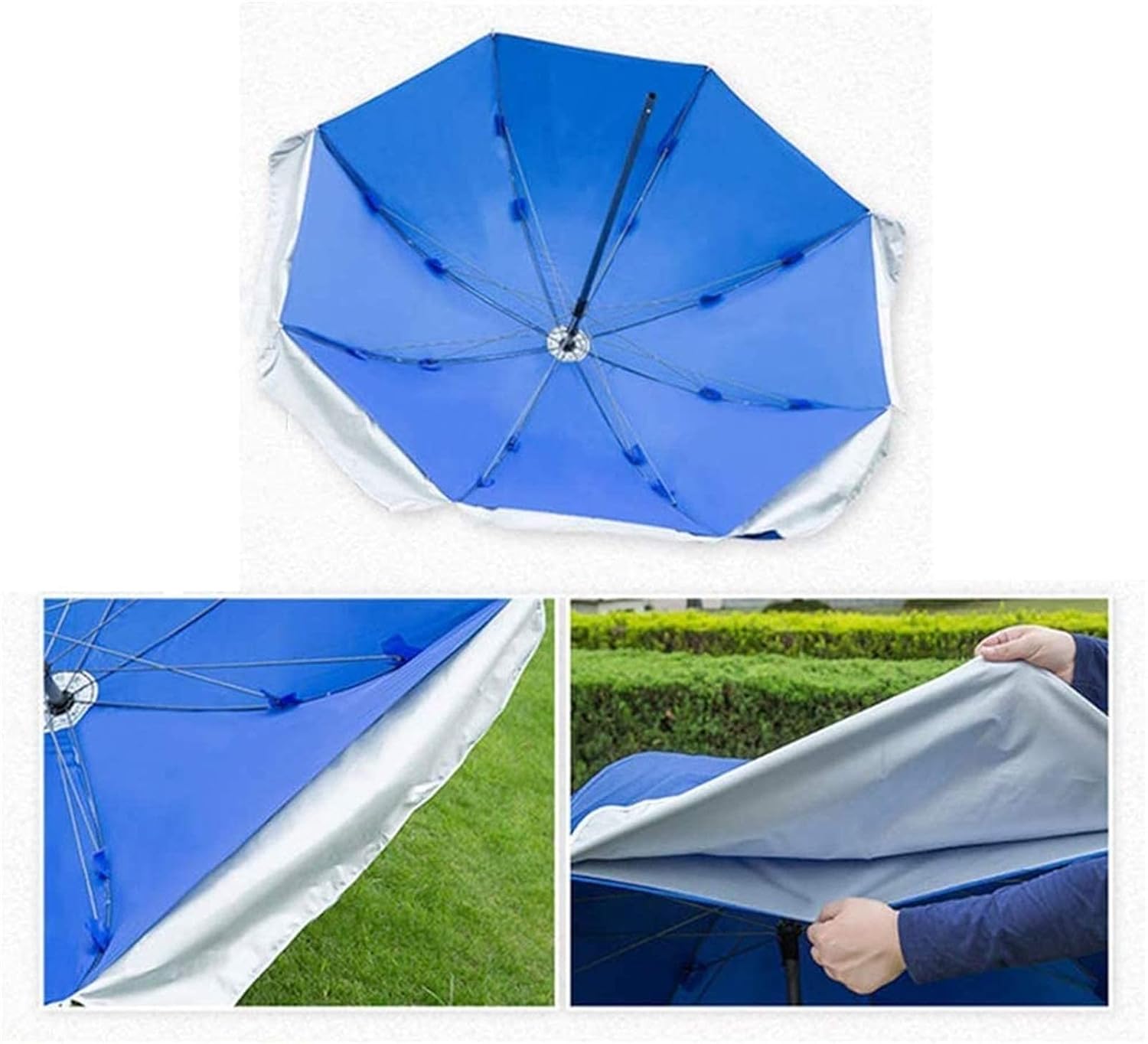 Garten Parasols Garten Parasole Outdoor Sonnenschatten für Strand/Pool/Patio-Regenschirme, Dicke doppelschichtige Regenschirmtuch, Höhe verstellbar, regenfest und sonnendicht, ohne