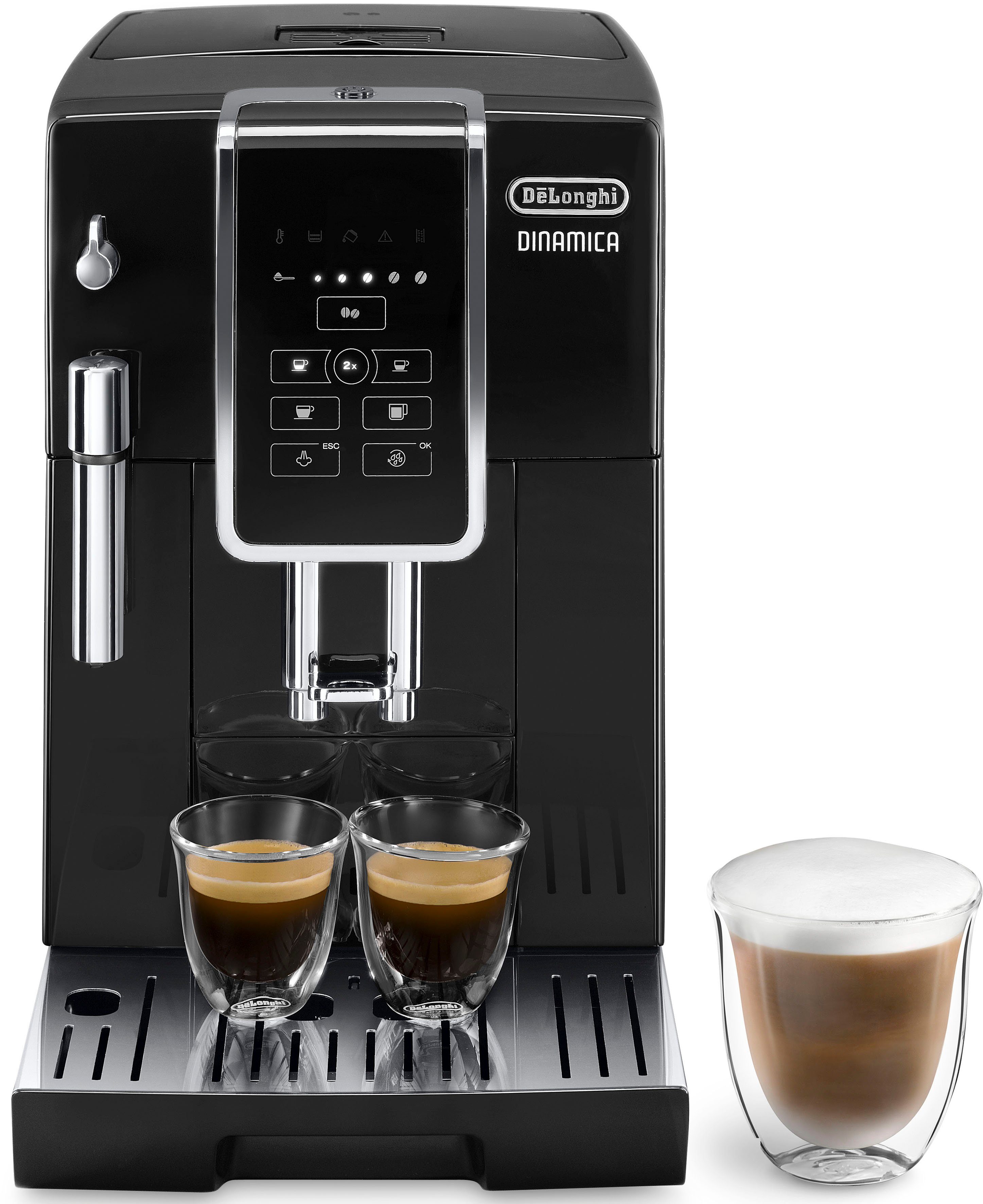 Kaffeevollautomat Dinamica ECAM358.15.B - Long Coffee Funktion für Filterkaffee, schwarz