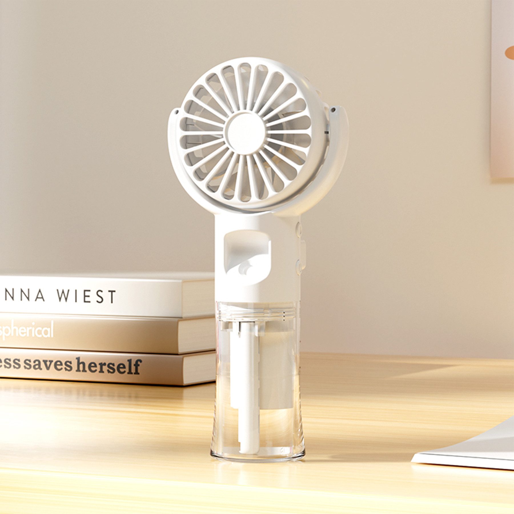 Mini USB-Ventilator Handventilator, Mini Ventilator Mit Wassernebel,4 Modi & SchlüSselband
