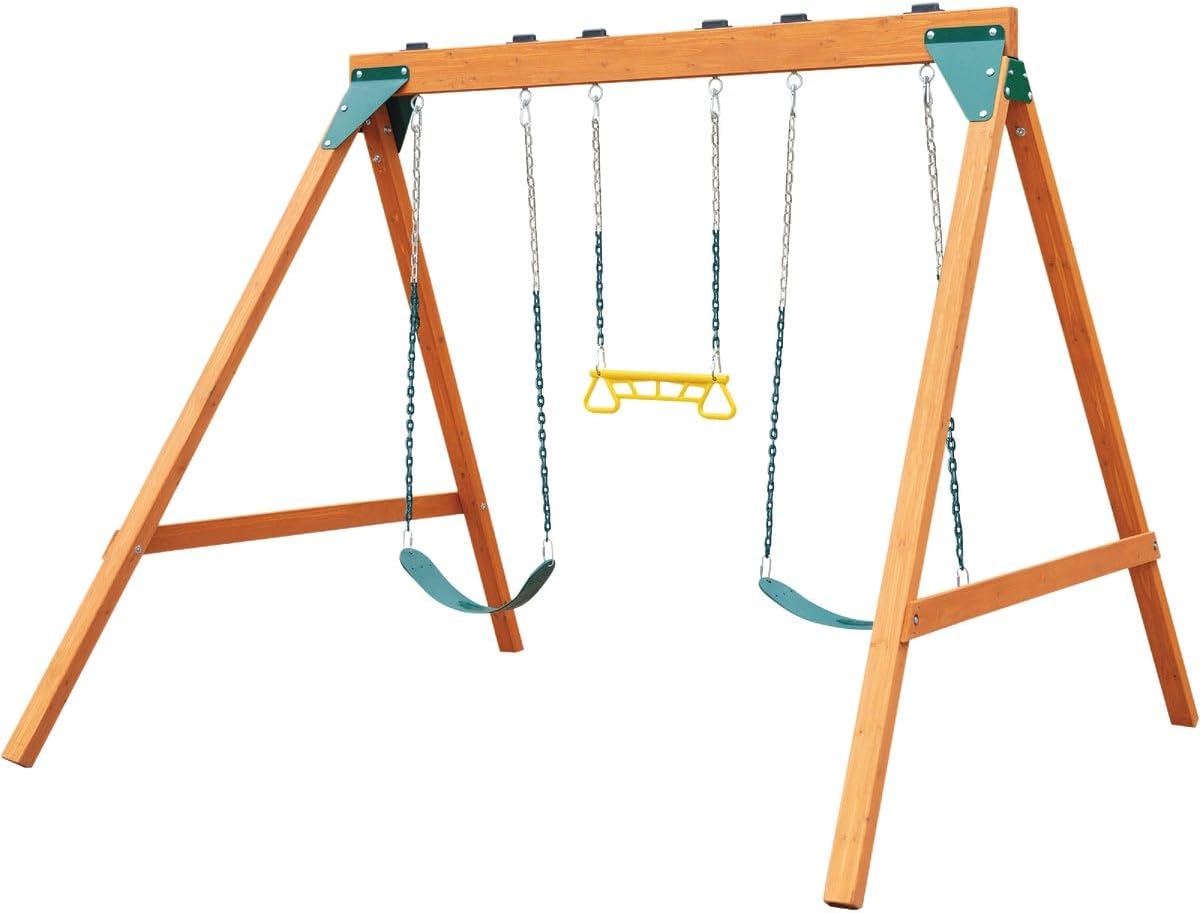 Swing-N-Slide Ranger Wooden Swing Set Brown