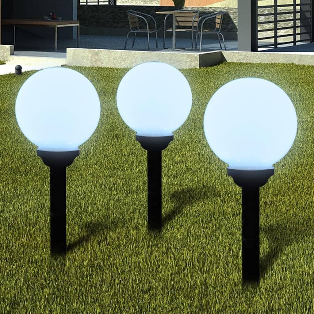vidaXL 2x Wegeleuchte LED Kugel Solarkugel Gartenlampe Kugelleuchte Außenlampe Solarlampe Solarleuchte Außenleuchte Gartenleuchte 50cm mit Erdspieß