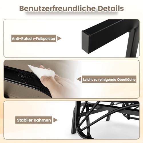 COSTWAY Sedia a Dondolo, Metallo, Marrone, 73 x 66,5 x 89 cm : Casa e cucina