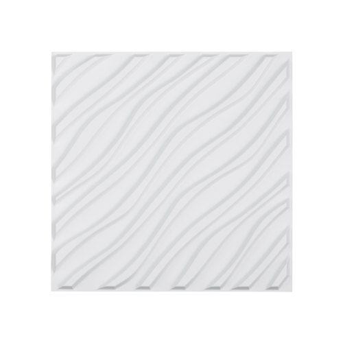 VEVOR 3D-Wandpaneele 12er-Set Wandverkleidung 50x50cm PVC 2,97m² Wellen-Mattweiß