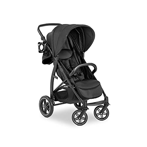 hauck Passeggino Leggero Rapid 4D per Bambini dalla Nascita fino a 22 kg con funzione Reclinabile, Pneumatici in Gomma, Portabicchieri, UPF 50 , Passeggino Compatto, Cestino XL fino a 3 kg   Nero : Prima infanzia