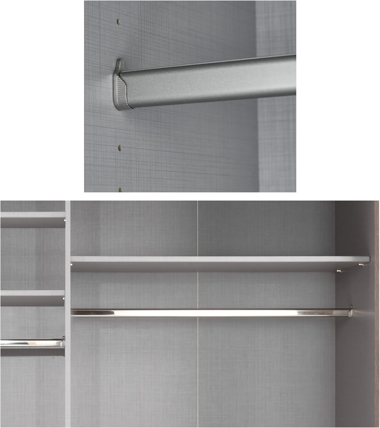Schwebetürenschrank 3-türig B300/H216/T65 cm Weiß m. Glasfront, Spiegel, schwarzen Griffleisten, inkl. Selbsteinzug, Kleiderschrank m.Einlegeböden, Kleiderstangen, Schubladen, Wäscheeinteilung / 22039
