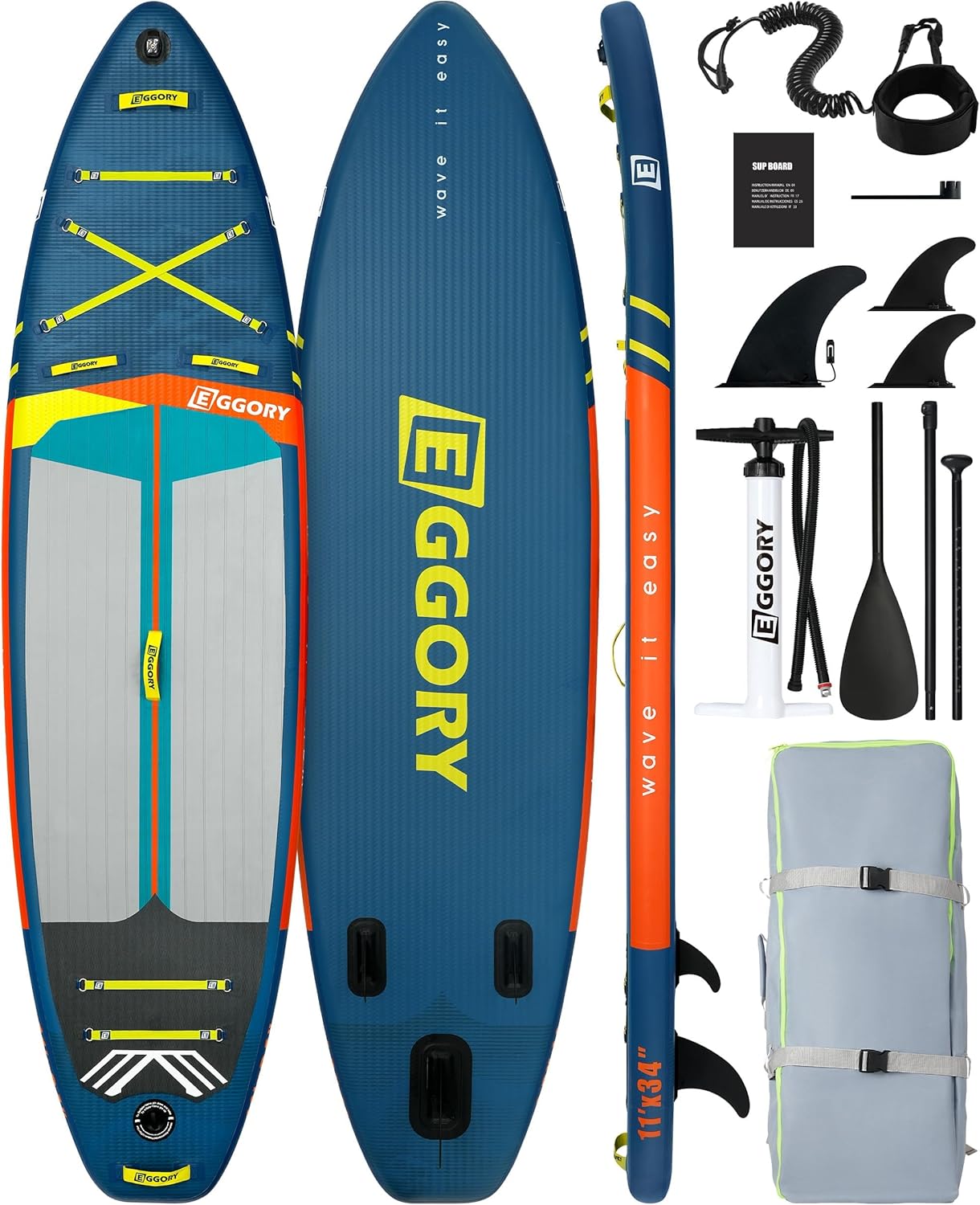 Tavola da surf gonfiabile SUP completa Paddleboard accessori pagaia regolabile, pompa, zaino da viaggio, guinzaglio, borsa impermeabile, tavola per adulti