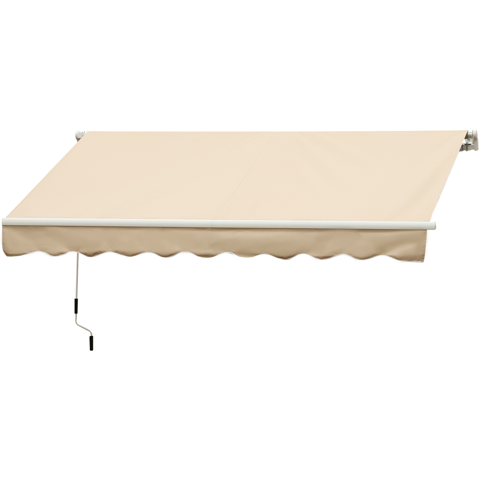 Outsunny Manuell ausziehbare Markise 295 x 245 cm mit Kurbel, UV-Schutz, Aluminiumrahmen, beige