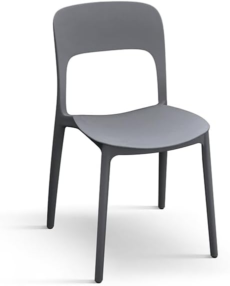 PAZZO DESIGN Sedia Luana, Set Da 4 Sedie, Grigio, Sedie Polipropilene, Sedia Cucina, Sedie Sala Da Pranzo, Sedia Giardino, Impilabili - id_1953