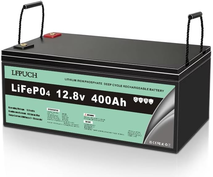 LiFePO4 Batterie 12V 400Ah, Lithium Eisenphosphat anstelle von Auto AGM oder Deep Cycle-Batterie, für Wohnmobil, Boot, Solaranlage, usw