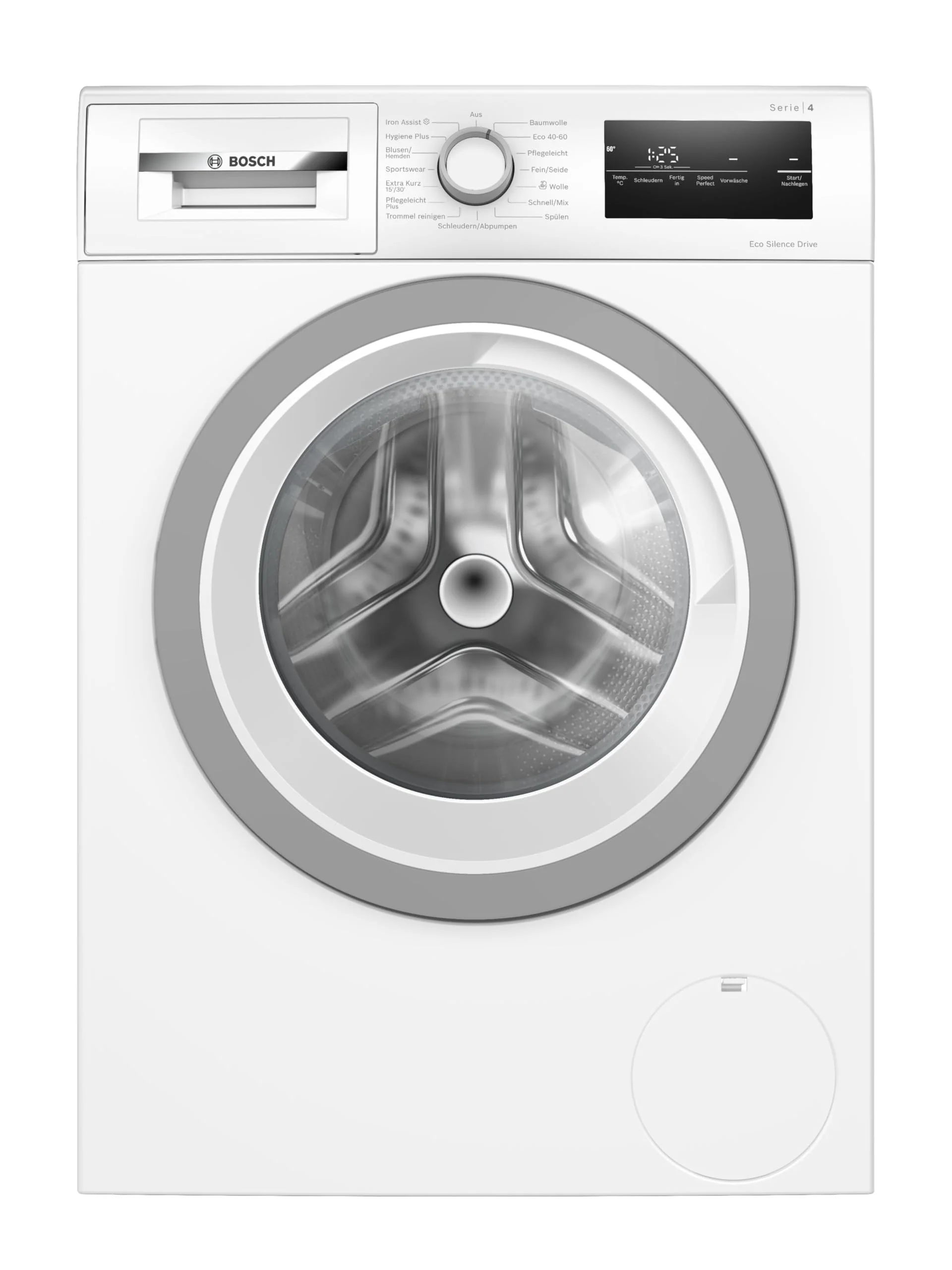 2025 Bosch WAN28127 Lavadora Serie 4, carga frontal, 8 kg, 1400 rpm, Iron Assist, Active Water Plus, EcoSilence Drive, Speed Perfect, blanco, 60 cm