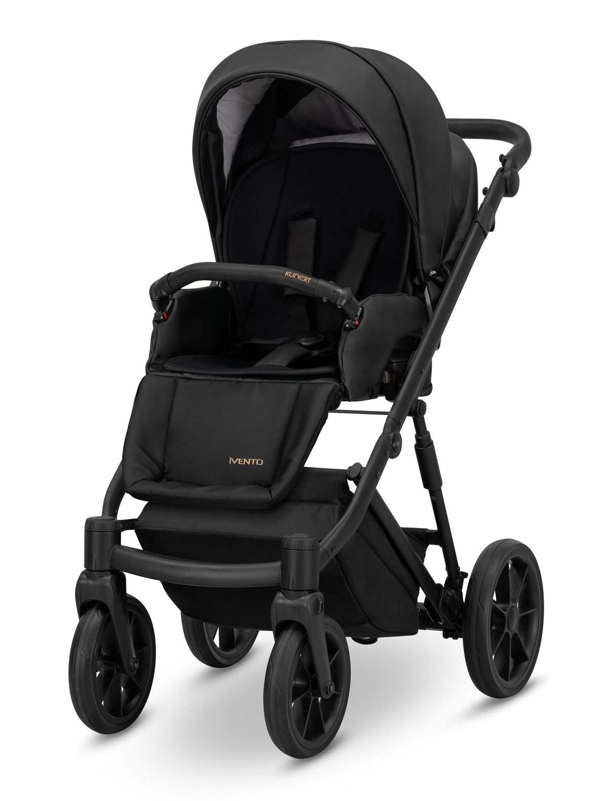 Kombi-Kinderwagen IVENTO 3in1 Kinderwagen mit schwarzem Rahmen und Zubehör