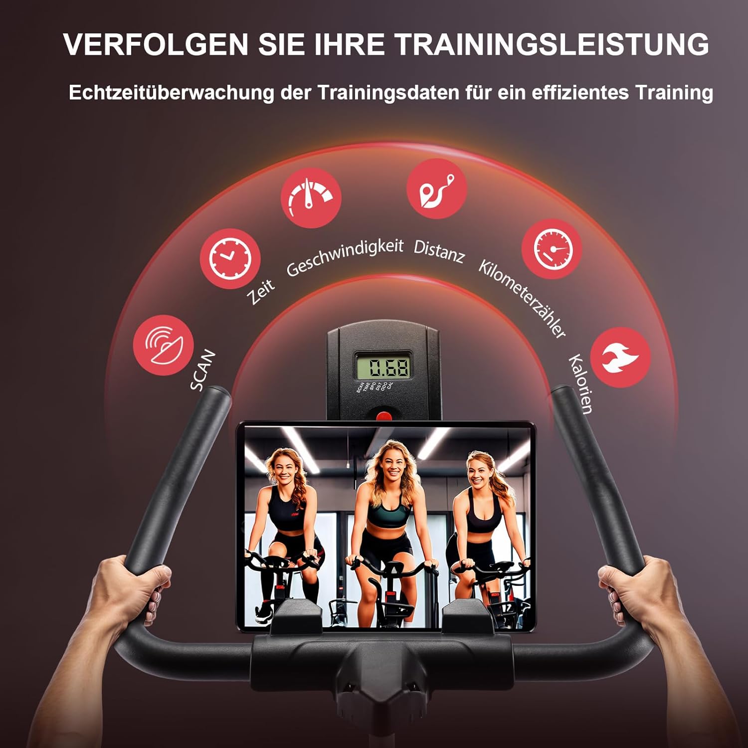 [2025 Aktualisierte] Wenoker Heimtrainer, Magnetwiderstand Stationäres Fahrrad für Zuhause, Indoor Bike mit Flüsterleise, Schweres Schwungrad und Verbesserter LCD-Monitor, Bis 160KG