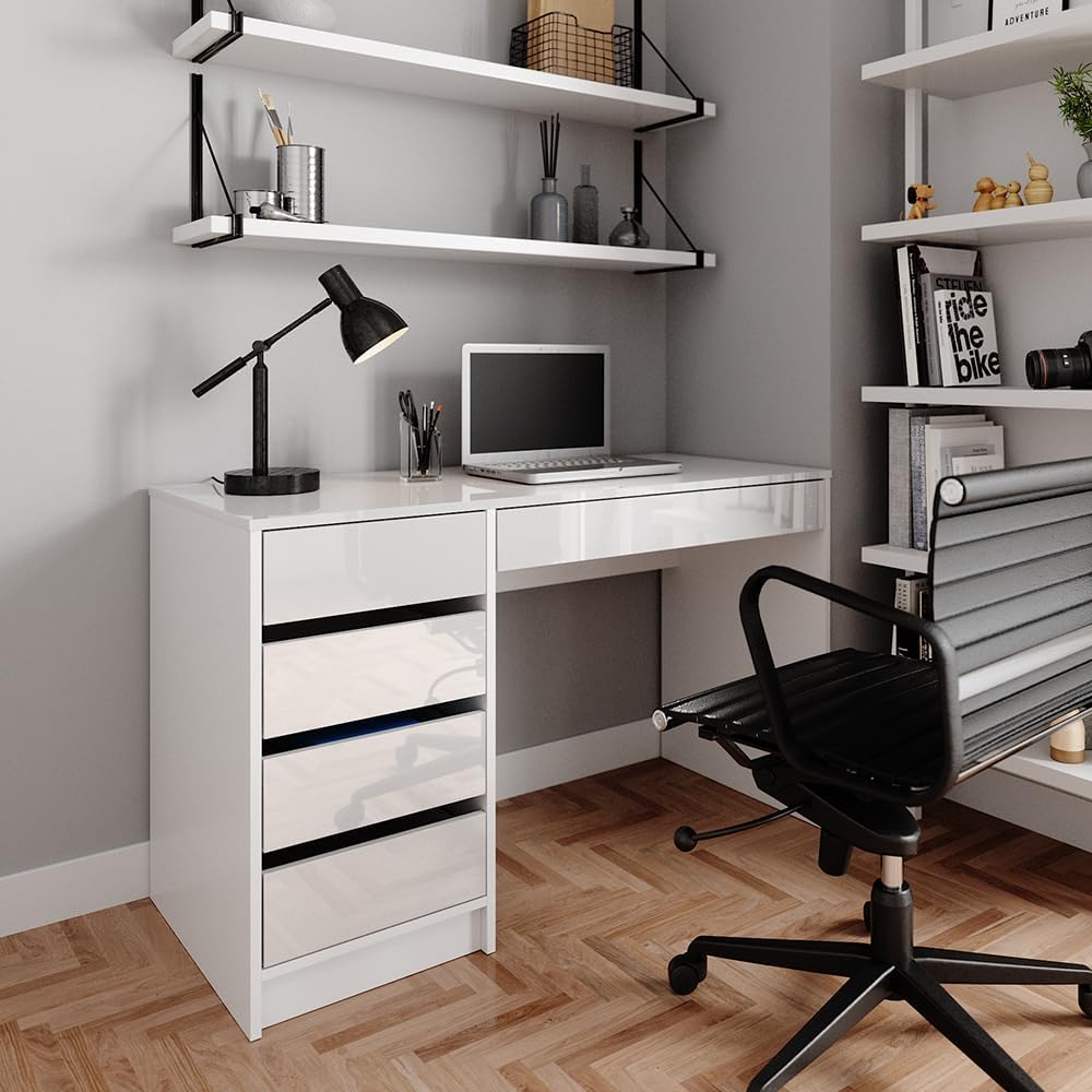 Vicco Sherry Dressing Table White Gloss 120cm Without Mirror