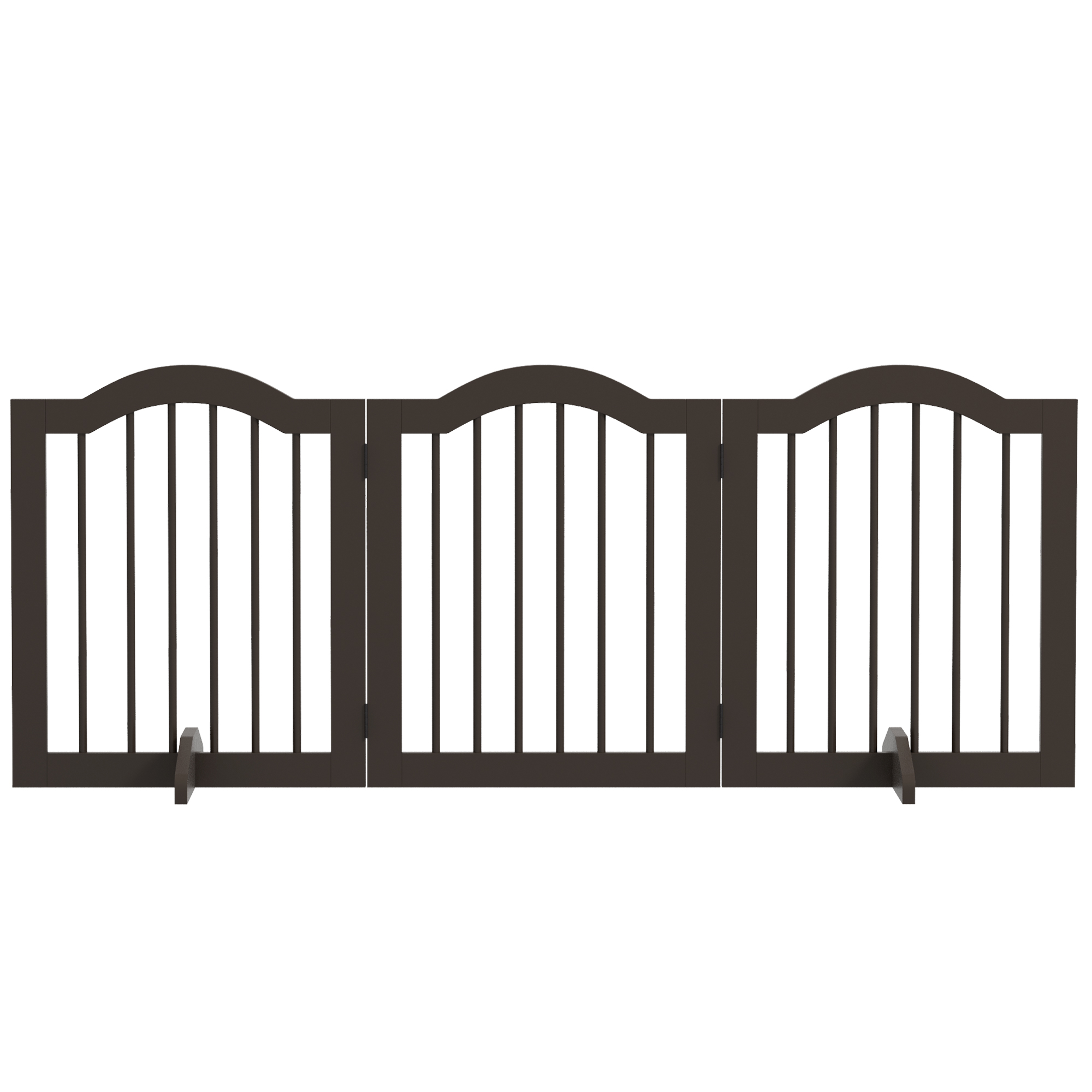 PawHut Hunde-Absperrgitter, 3 Paneele, klappbar, Massivholz und MDF, 154,5 x 29,5 x 61 cm, Kaffee