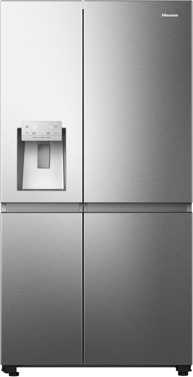 Hisense RS711N4AFE Frigorifero Side by Side, Grande capactià 550 litri, Nero, Total No Frost, Convert active zone, Classe E, Motore Inverter, Controllo Elettronico Touch, Cassetto Fresh Crisper