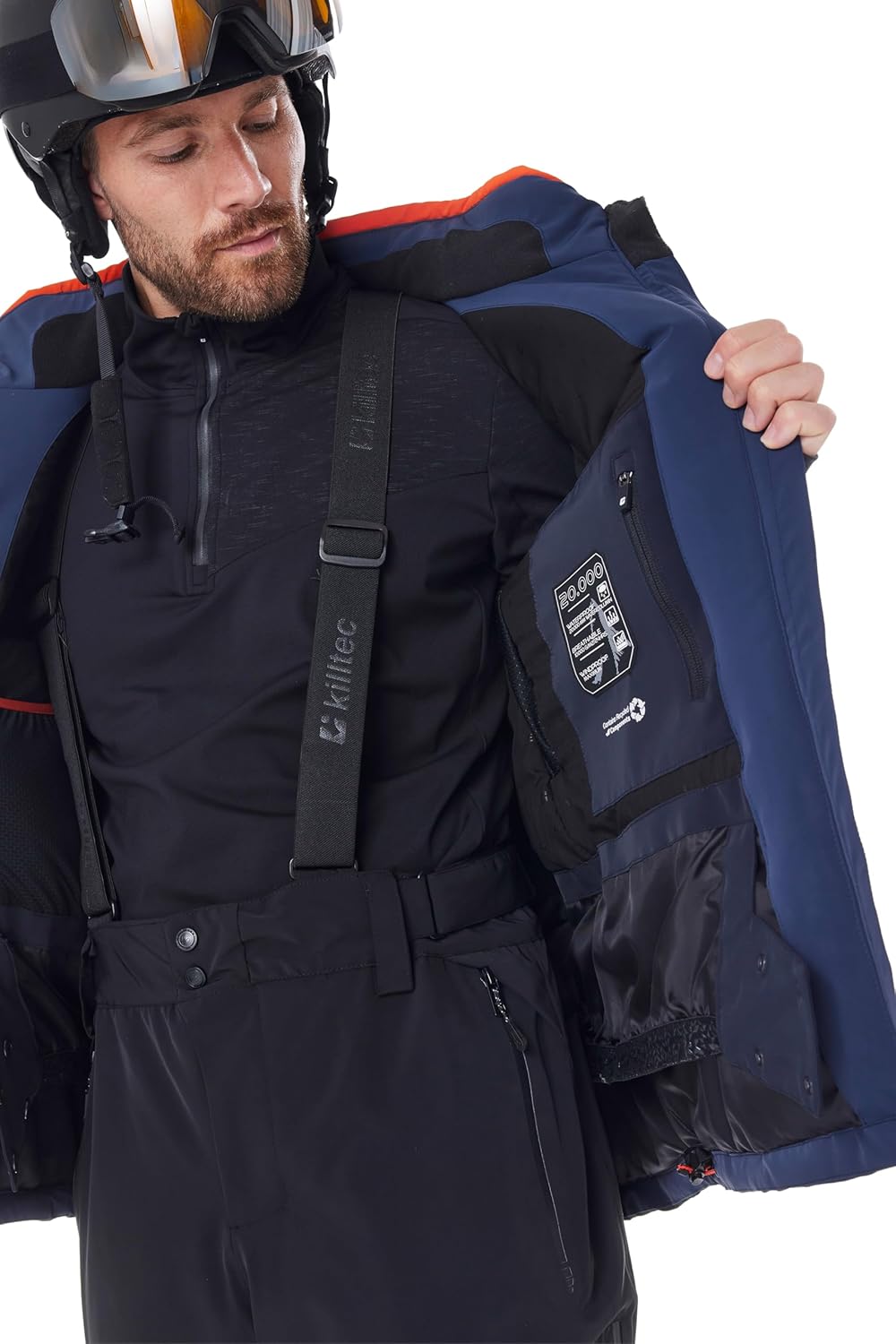 Killtec Herren Ksw 51 Mn Ski Jckt Skijacke/Funktionsjacke mit abzipbarer Kapuze, Schneefang und Unterarmventilation