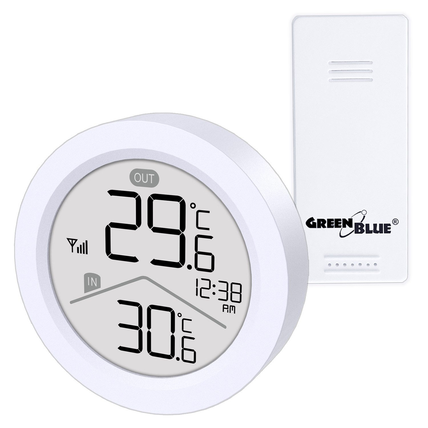 Wetterstation GB162 Funk-Wetterstation, IN/OUT-Temperatur, Uhr Ø8,5 cm