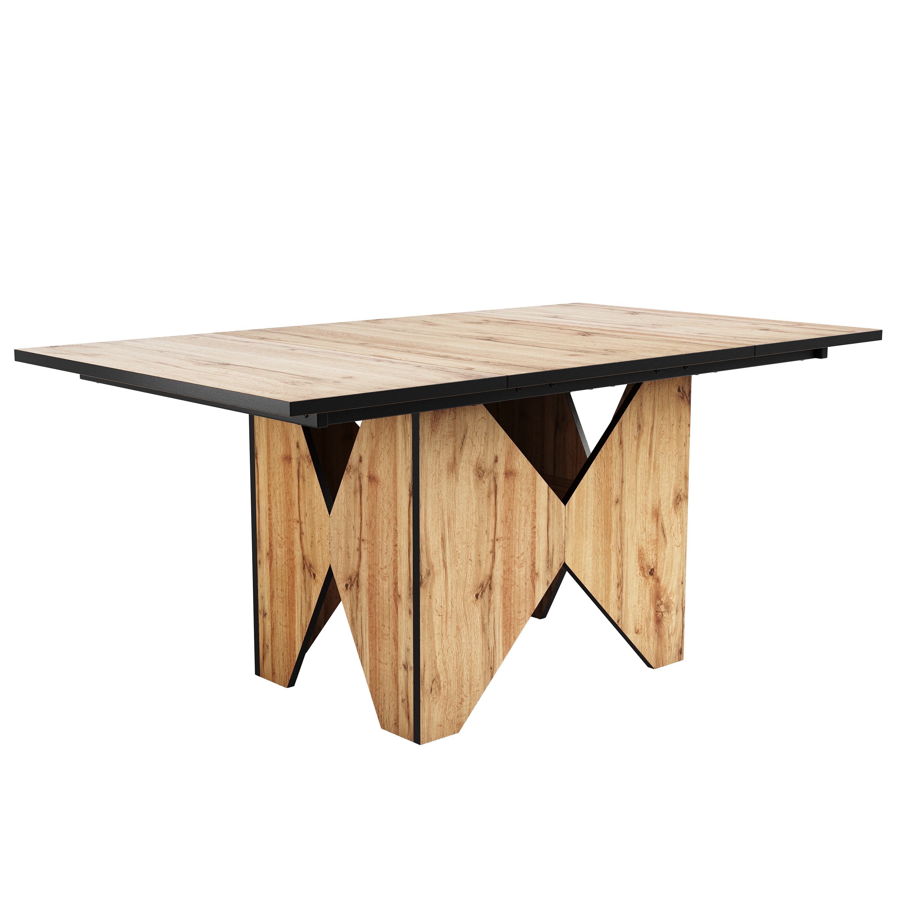 Moderner Küchen-Esstisch, Bistrotisch für 4-6 Personen, 138,5×80×75 cm, Hellbraun