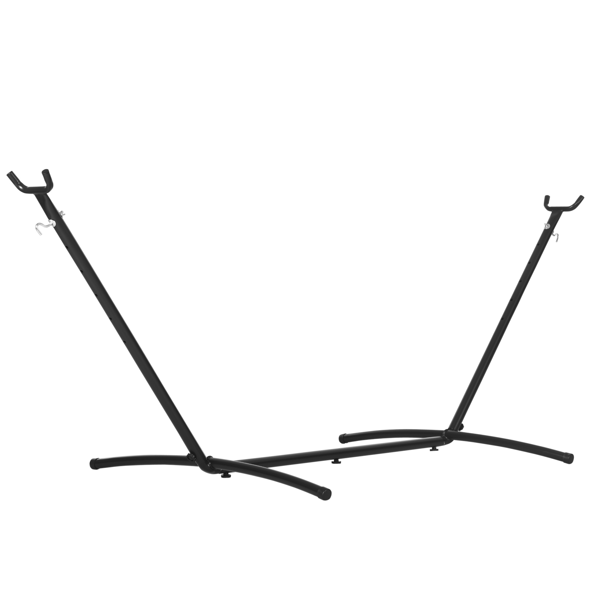 Outsunny Hängemattengestell für Hängematte Hängemattenständer mit Haken Garten Strand Metall 280 x 120 x 110 cm bis 120KG