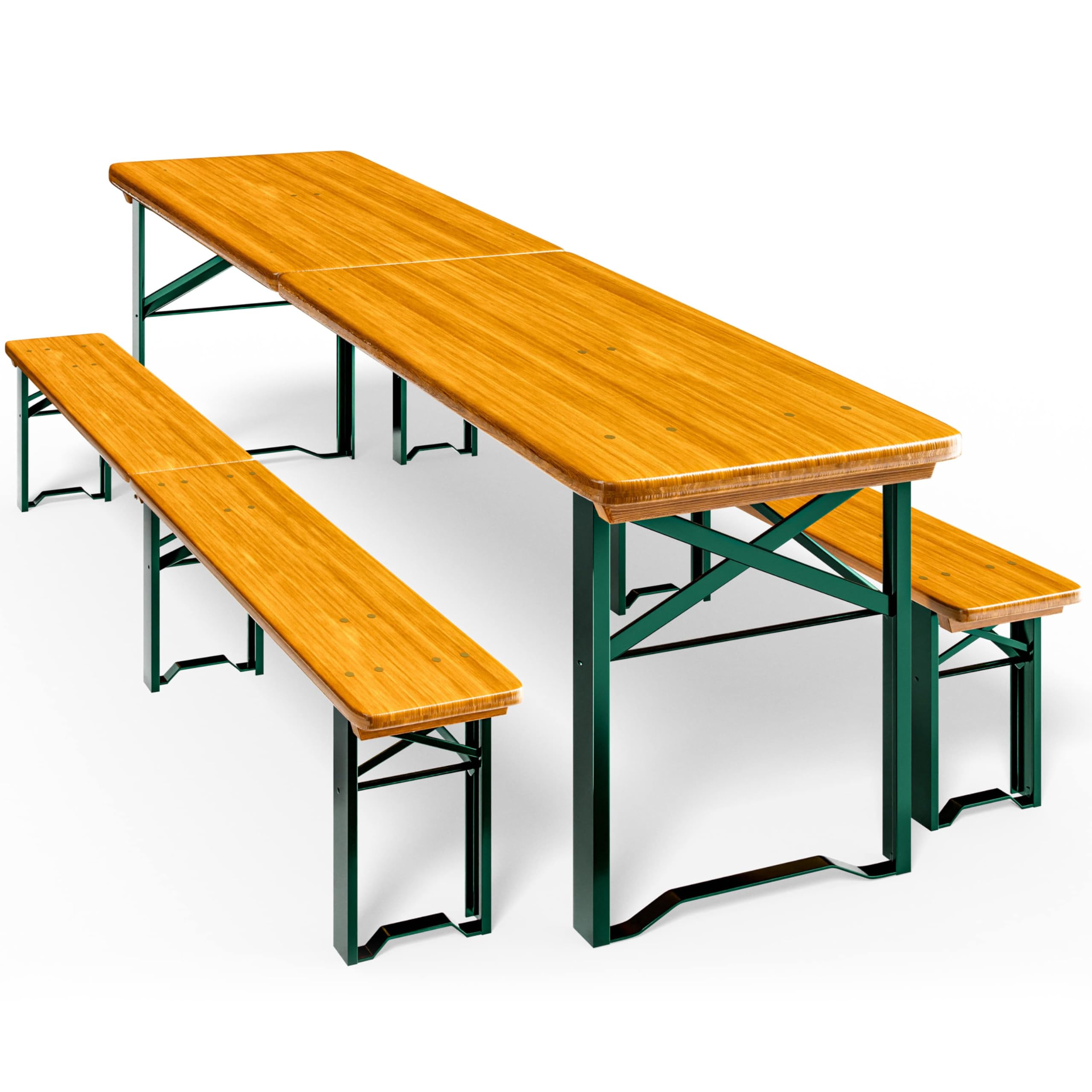 Casaria 2er Set Bierzeltgarnitur 220cm 10 Personen Massivholz klappbar hohe Belastbarkeit Biertisch Bierbänke