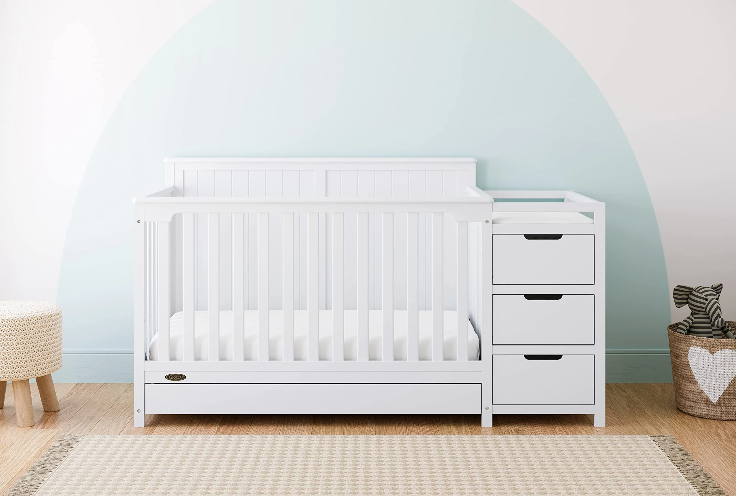 Graco Hadley 5-in-1 Convertible Crib with Changing Table and Drawer