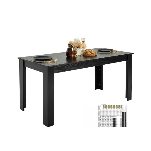 VEVOR Rechteckiger Esstisch Küchentisch (nur Tisch) Esszimmertisch 160cm Schwarz