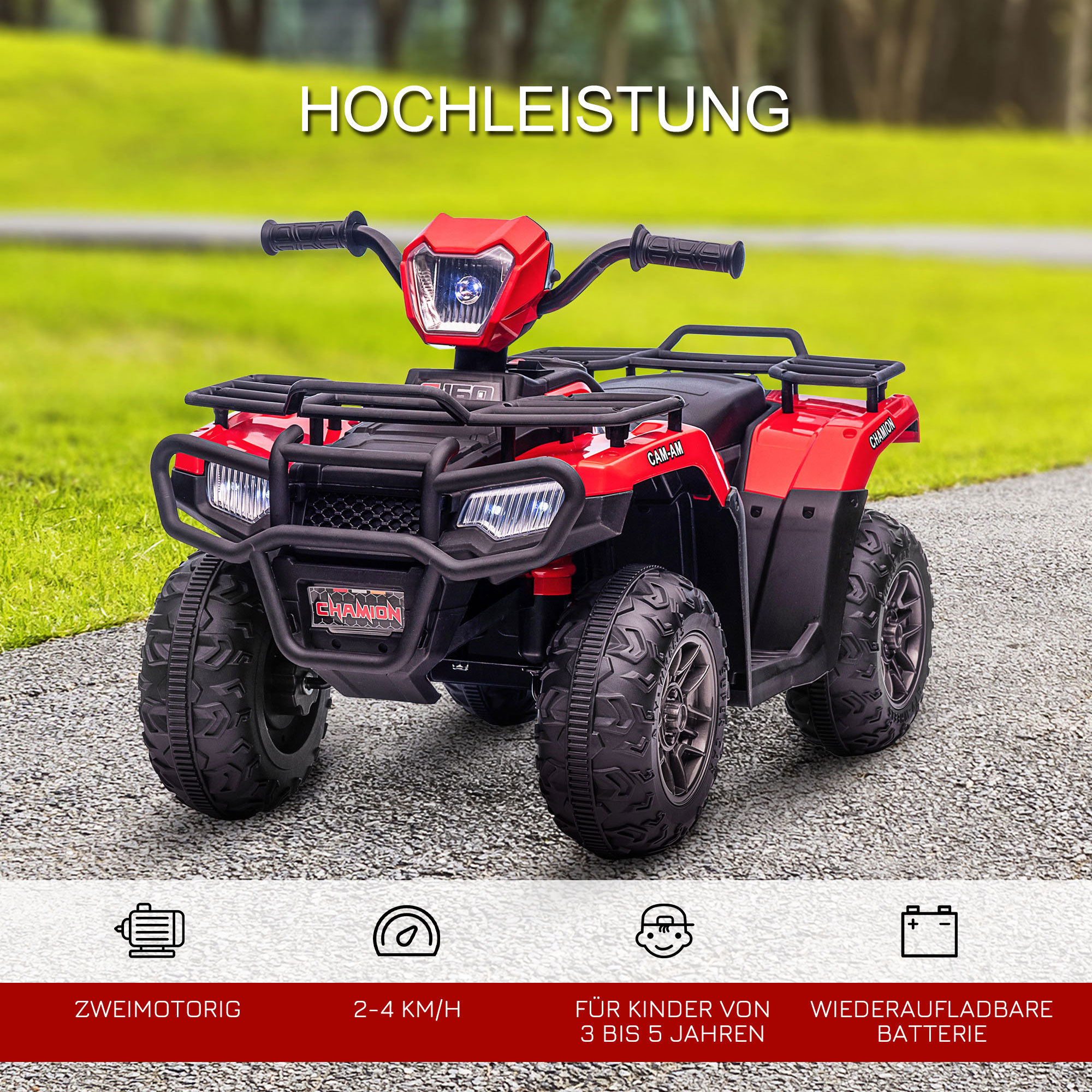 elektrische kinderquad, elektrische auto, elektrische quad, kindervoertuig, rood