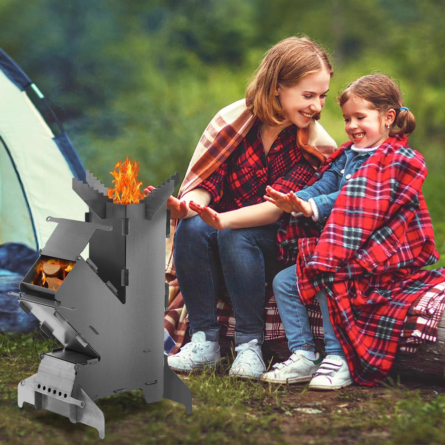Sonnewelt Raketenofen  Fire Gusseisen Stove Grillplatte