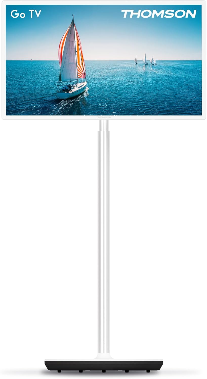 Thomson Go TV da 32 pollici (81 cm), TV Android portatile - HD Ready (1366x768), controllo vocale, Bluetooth 5.1, Wi-Fi, funzione hotspot, autonomia fino a 4 ore