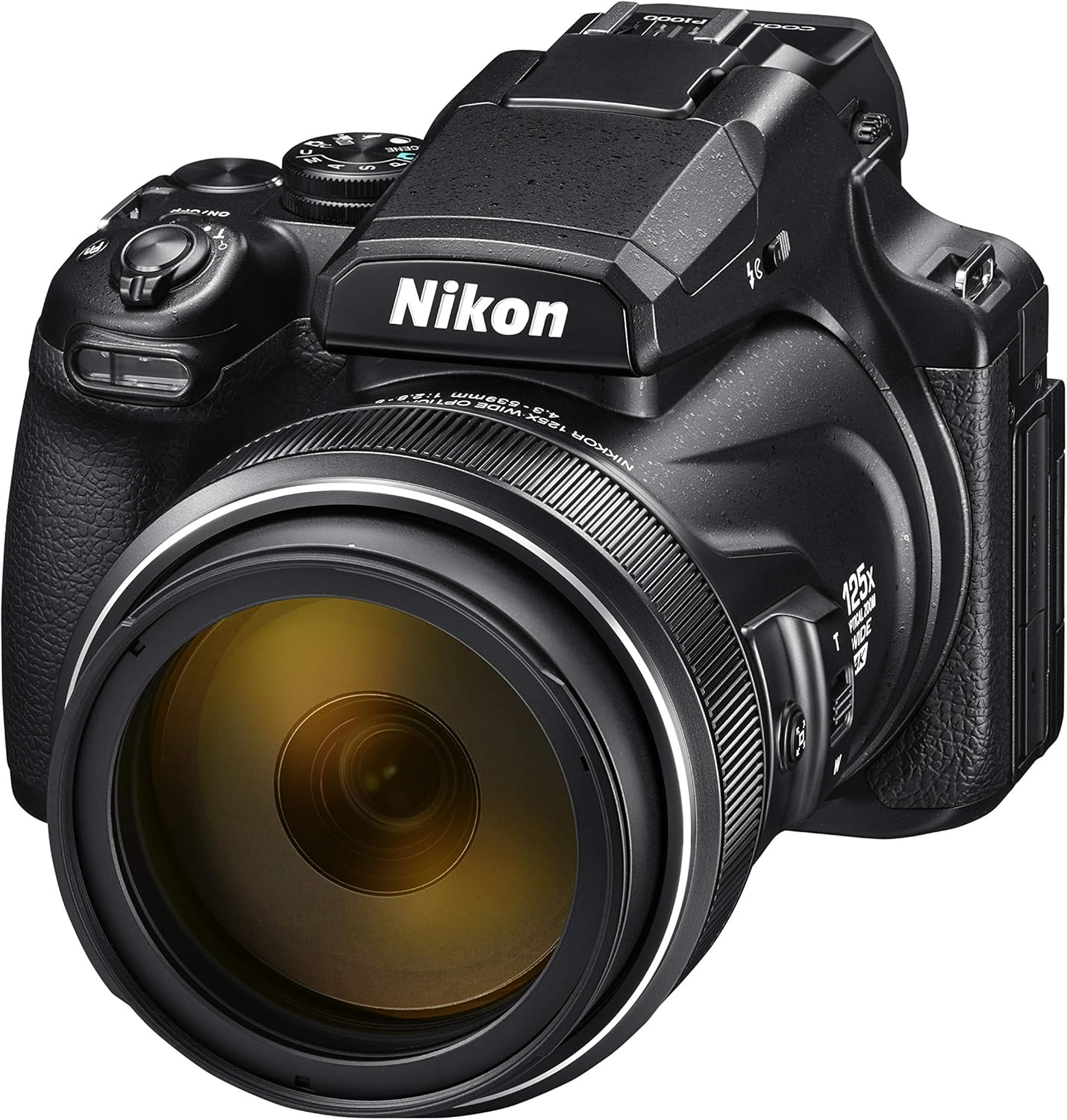 Nikon Coolpix P1000 Fotocamera Bridge, Zoom Ottico 125x, Video 4K/UHD, Bluetooth, Wi-Fi, Nero
