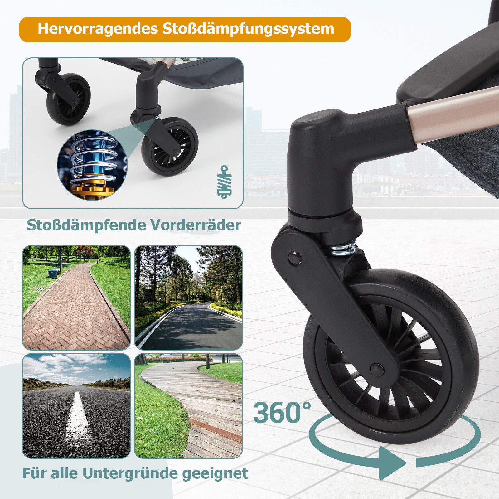 Kinder-Buggy Leichter Kinderwagen Faltbarer Reisebuggy ab 6 Monaten