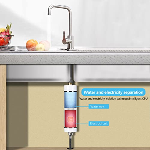 Mini Scaldacqua Istantaneo, Scaldabagno Elettrico Istantaneo Riscaldamento dell'acqua Tankless per Bagno Cucina, Display della Temperatura a LED, 220 V, 3500 W : Amazon.it: Fai da te