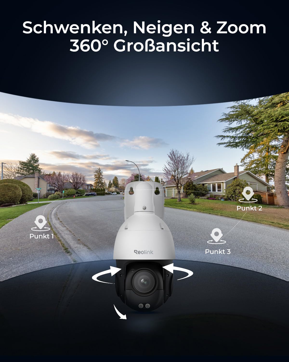 4K PTZ Überwachungskamera außen RLC-823S2 8MP PoE 16x 3D-Zoom 360° Schwenken 90° Neigen Auto-Tracking Nachtsicht 2-Wege-Audio