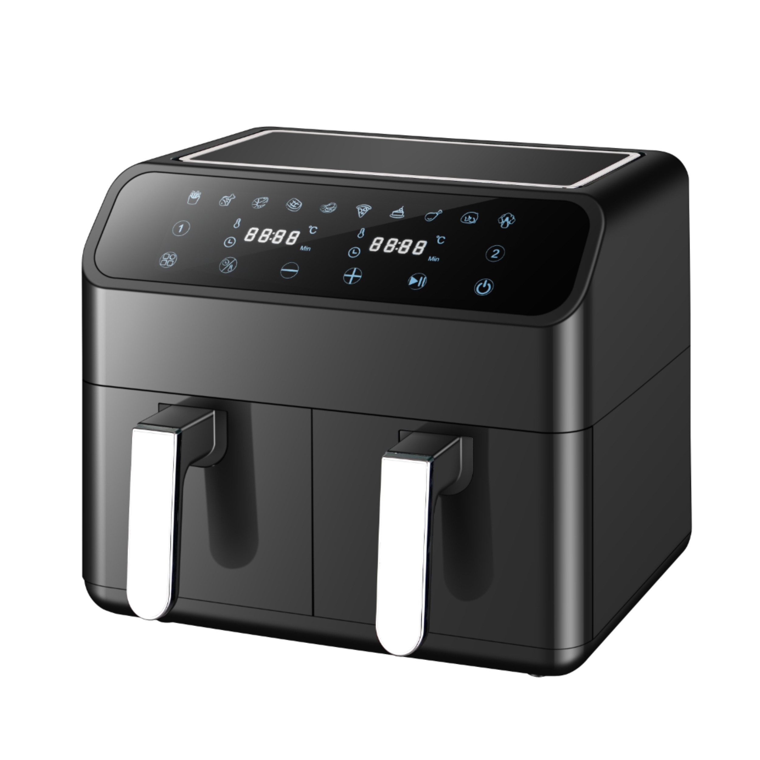 Heißluftfritteuse 9L Heissluftfritteuse, XXL Airfryer mit Doppelkammer, duale Zonen