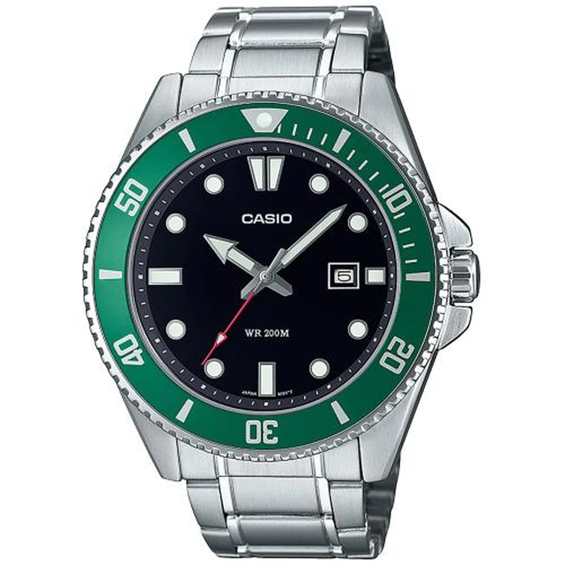 Orologio Casio Duro MDV-107D-3AVEF nero con ghiera verde