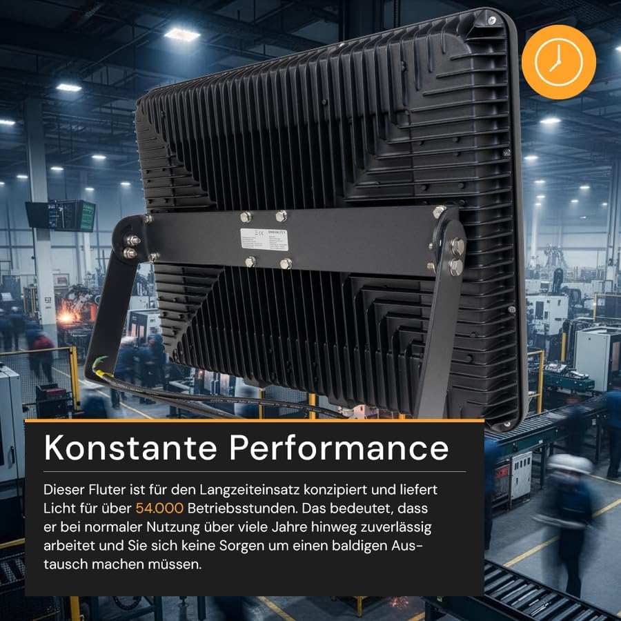 LED Stadion Fluter 500W 60000lm - Flutlicht LED Strahler außen 5000K neutralweiß, 60° Weitwurf, IP65 wasserdicht, Stadionlicht für Sportplatz, Baustelle - LED Scheinwerfer 230V
