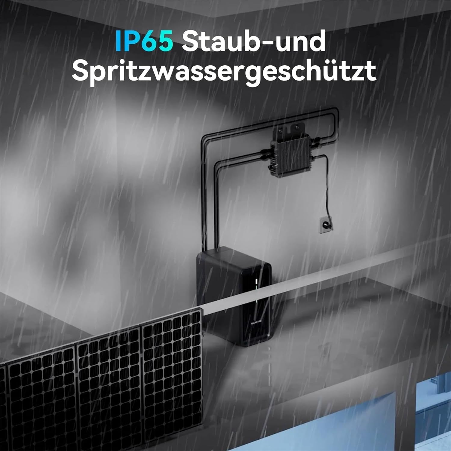 Balkonkraftwerk mit Speicher B2500, 6000 Ladezyklen, 1600W Max. 1600W PV-Eingang & 800W Ausgang Erweiterbar auf 8960Wh, IP65,0% MwSt - Nur für Privatpersonen