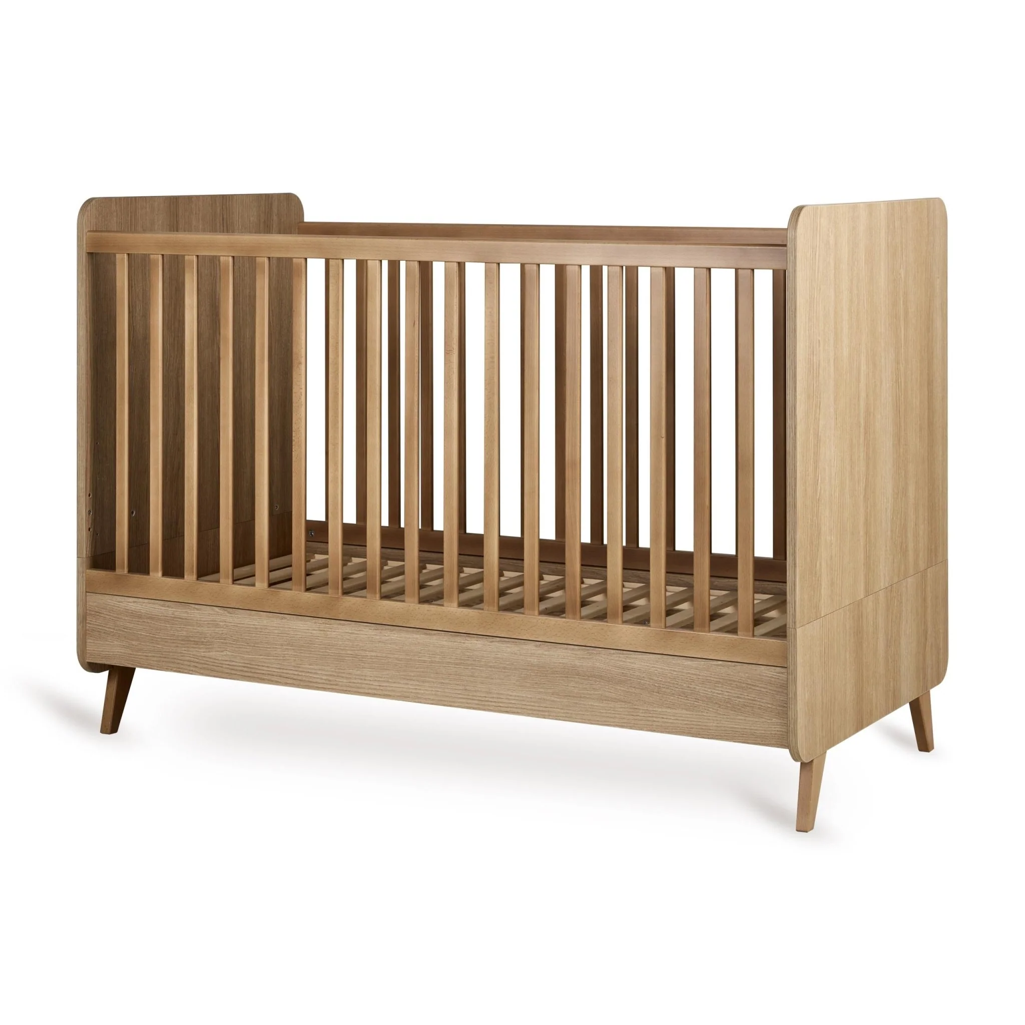 2025 Babybed Loft - Honey Ash 140x70cm (inclusief ombouwmogelijkheid tot kinderbed 140x70cm)