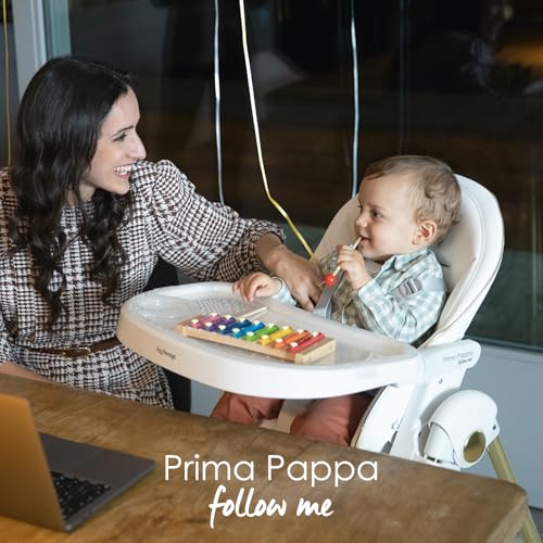 Peg Perego Prima Pappa Follow Me Seggiolone Pappa Neonati Reclinabile, Funzione Sdraietta, 4 ruote, Pieghevole e Ultracompatto, per Bambini da 0 a 3 Anni (0 15 kg), Fragola : Prima infanzia